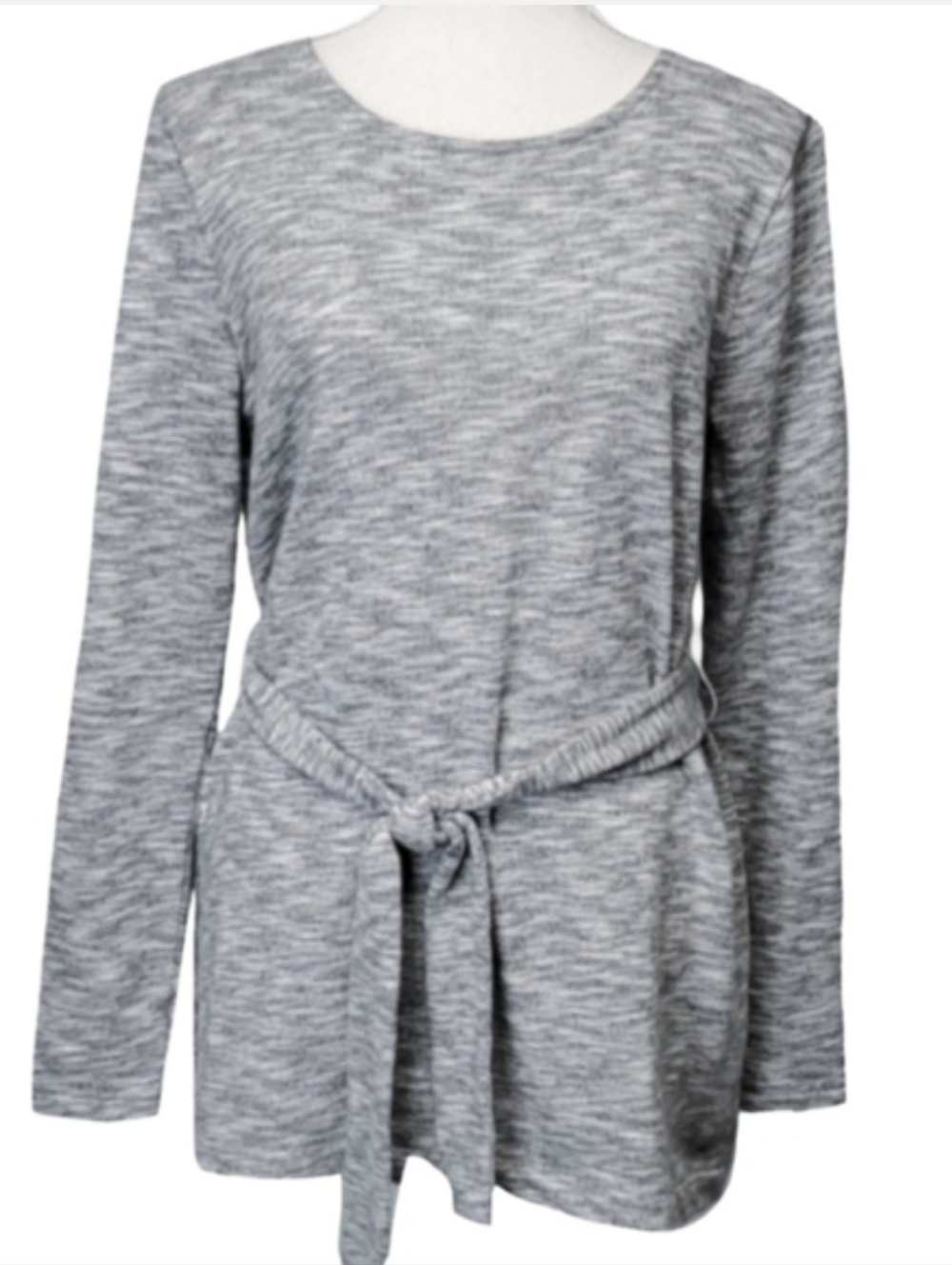 J Crew French Terry Gray Knit Belt Tie Loose Sweatshirt JCrew Mercantile Top S